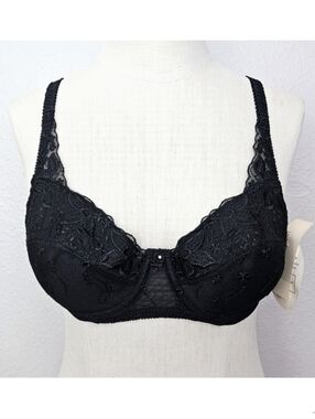 Vintage FELINA Lace Push-Up Bra 32C Black